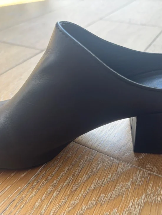 3.1 Phillip Lim Black Leather Block Heel Mule/Slip-On Open-Toe Sandal (7 US) - Picture 9 of 14